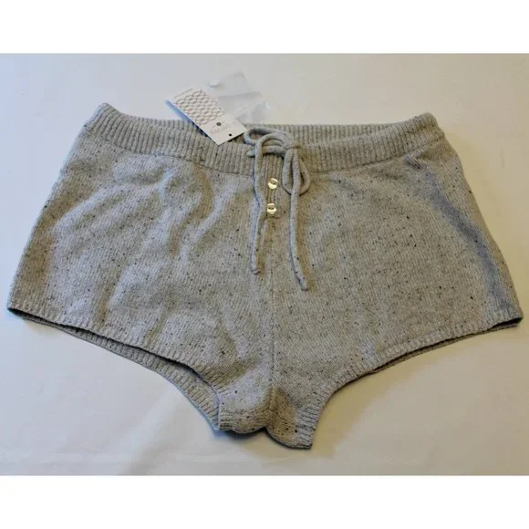 NWT Eberjey Paula Drawstring Shorts Speckled Grey S/M - Picture 2 of 8